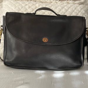 Vintage Coach Briefcase Messenger Laptop Bag Black